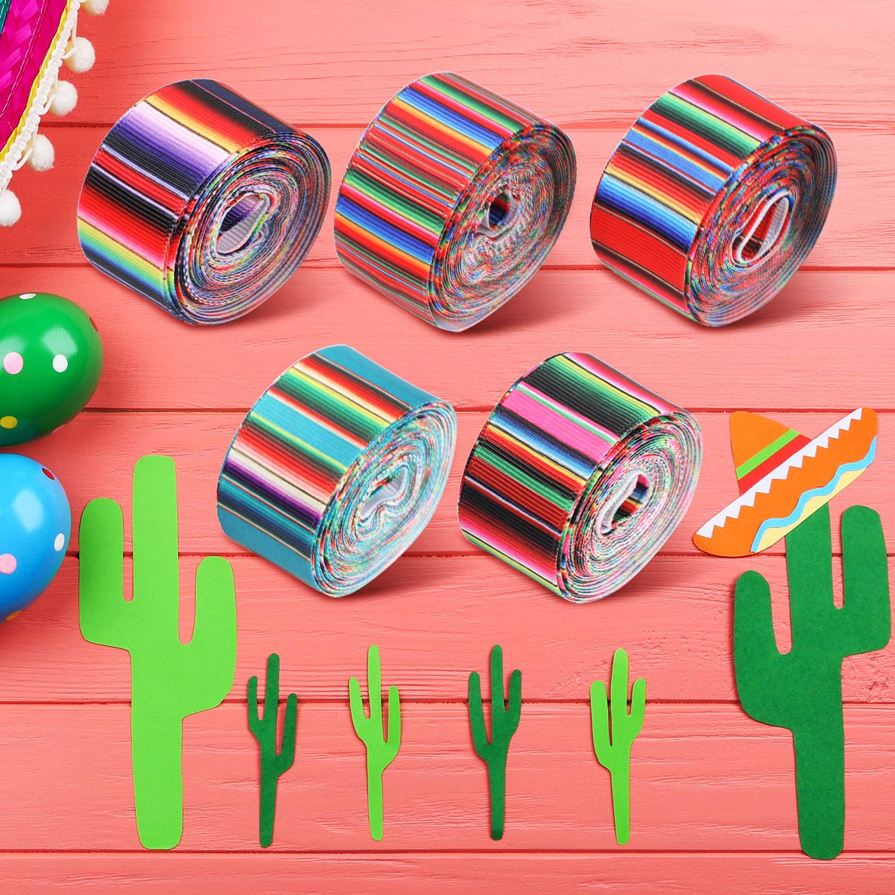 Amazon.com: WILLBOND 6 Rolls Serape Ribbons Mexican Rainbow